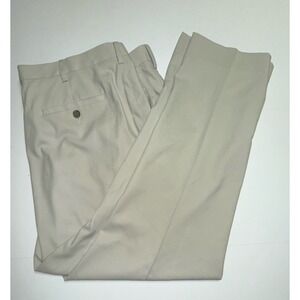 PGA TOUR Mens Tan Golf Pants Flat Front Straight Fit 42x32 High Performance